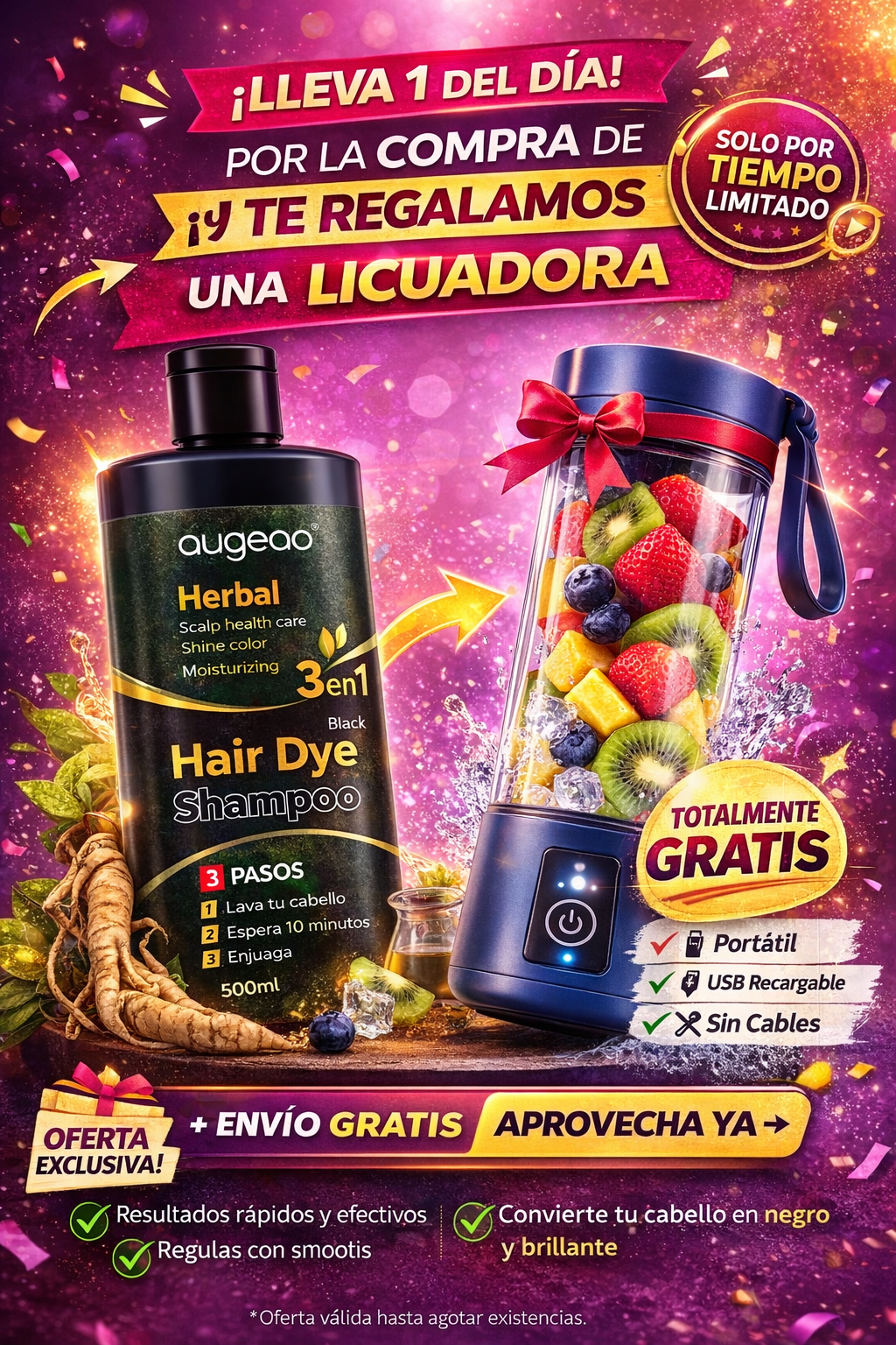 Oferta: Compra Tratamiento Shampoo y lleva 🎁GRATIS🎁 Licuadora