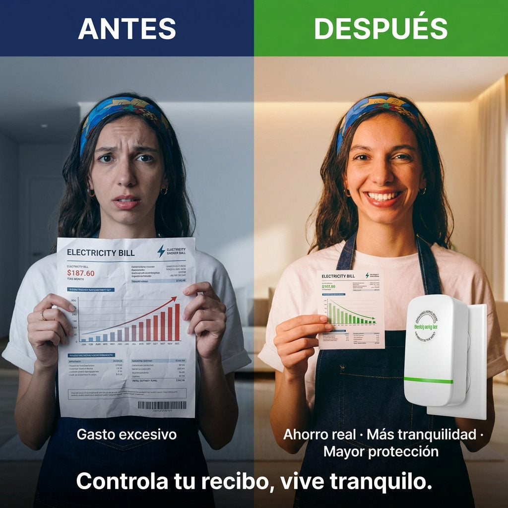 Ahorrador de energía — ANTES Y DESPUES