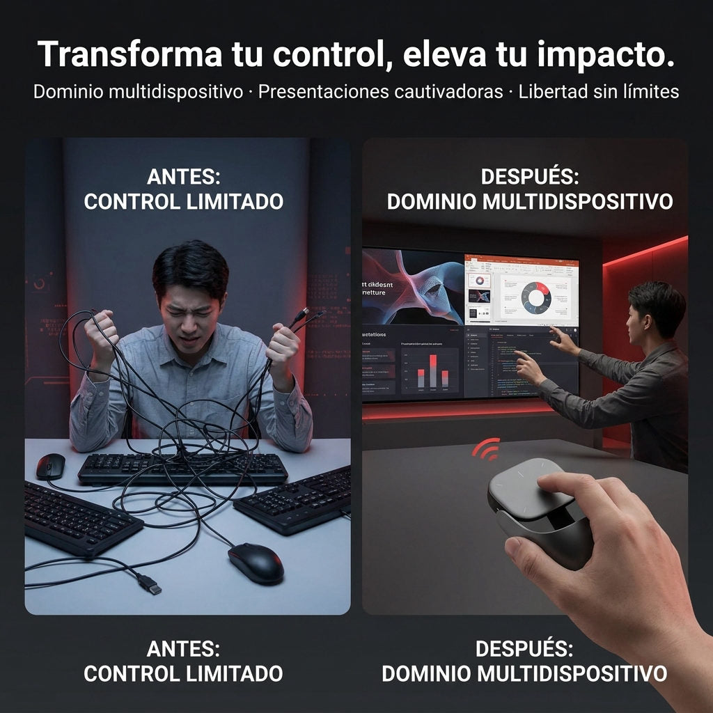 AI air mouse — ANTES Y DESPUES