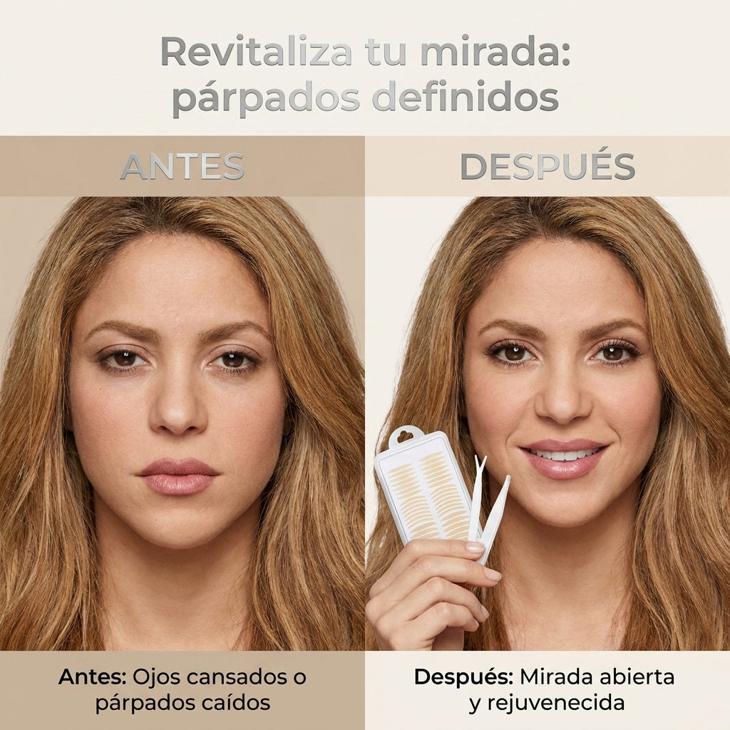 Cinta parpado — ANTES Y DESPUES