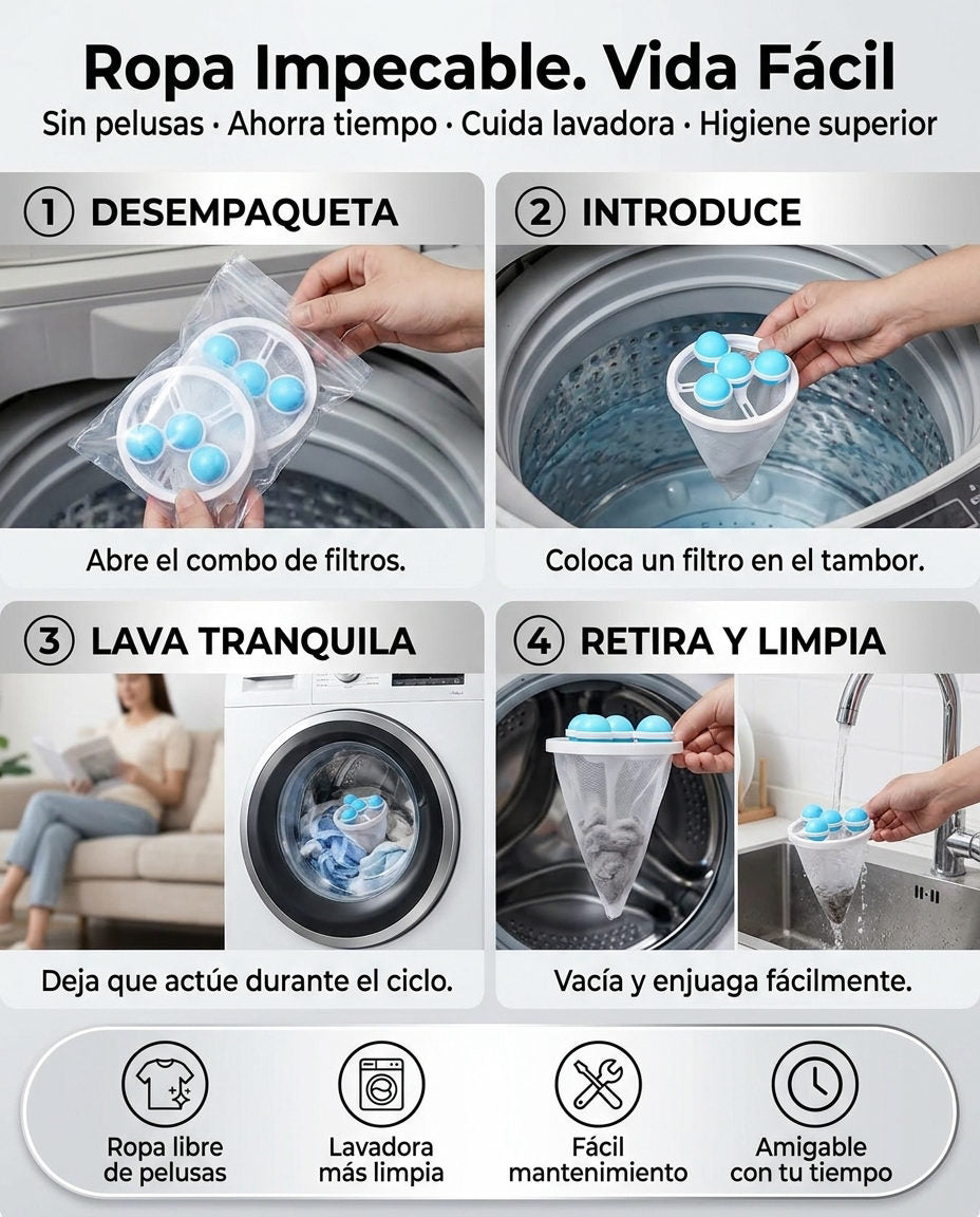 Combo 2 unidades Filtro Lavadora — GUÍA DE USO EN ACCIÓN