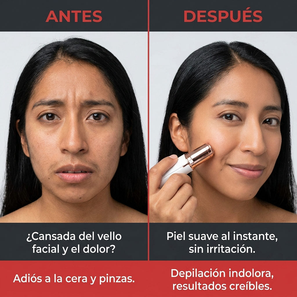 Depilador facial — ANTES Y DESPUES