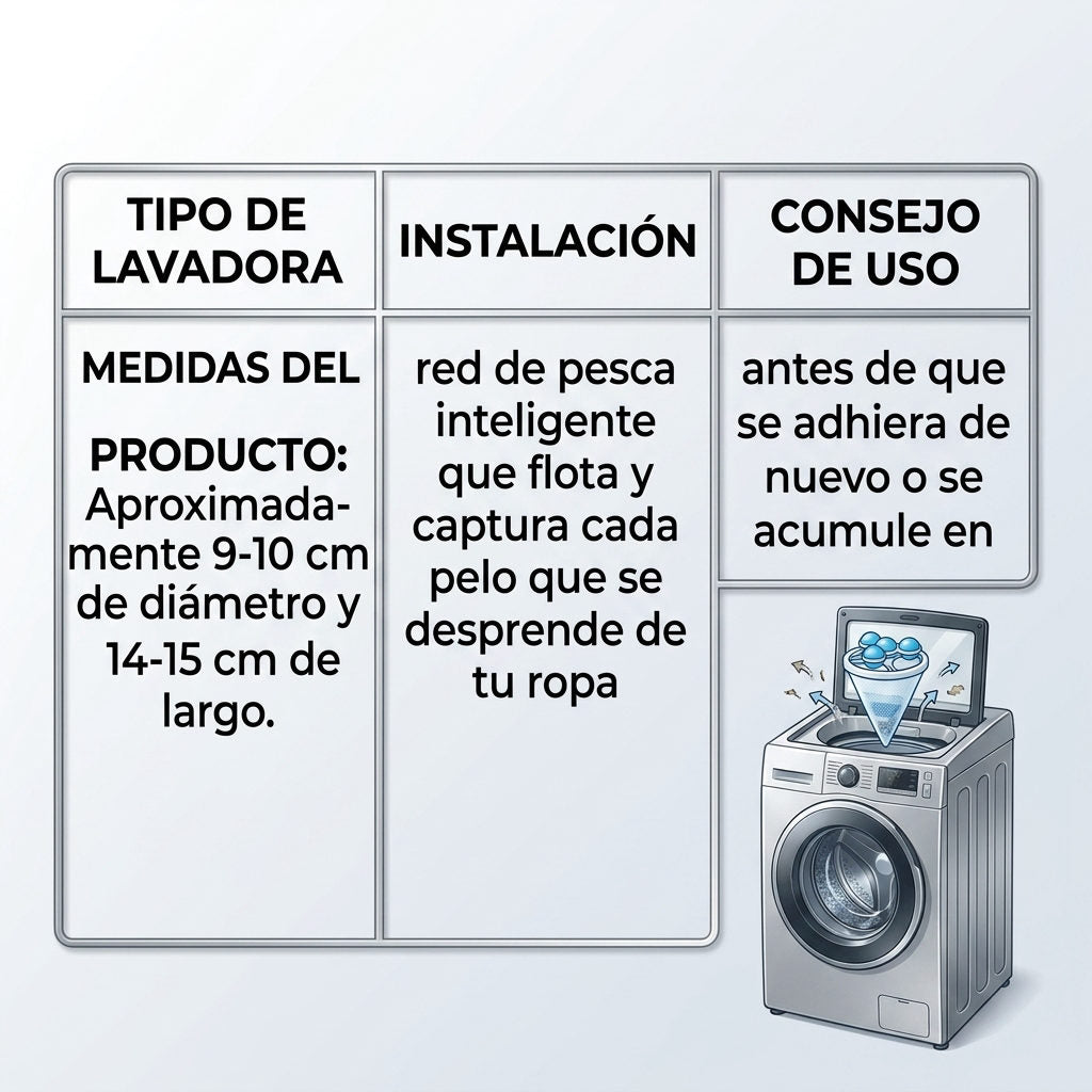 Filtro Lavadora — GUIA DE TALLAS