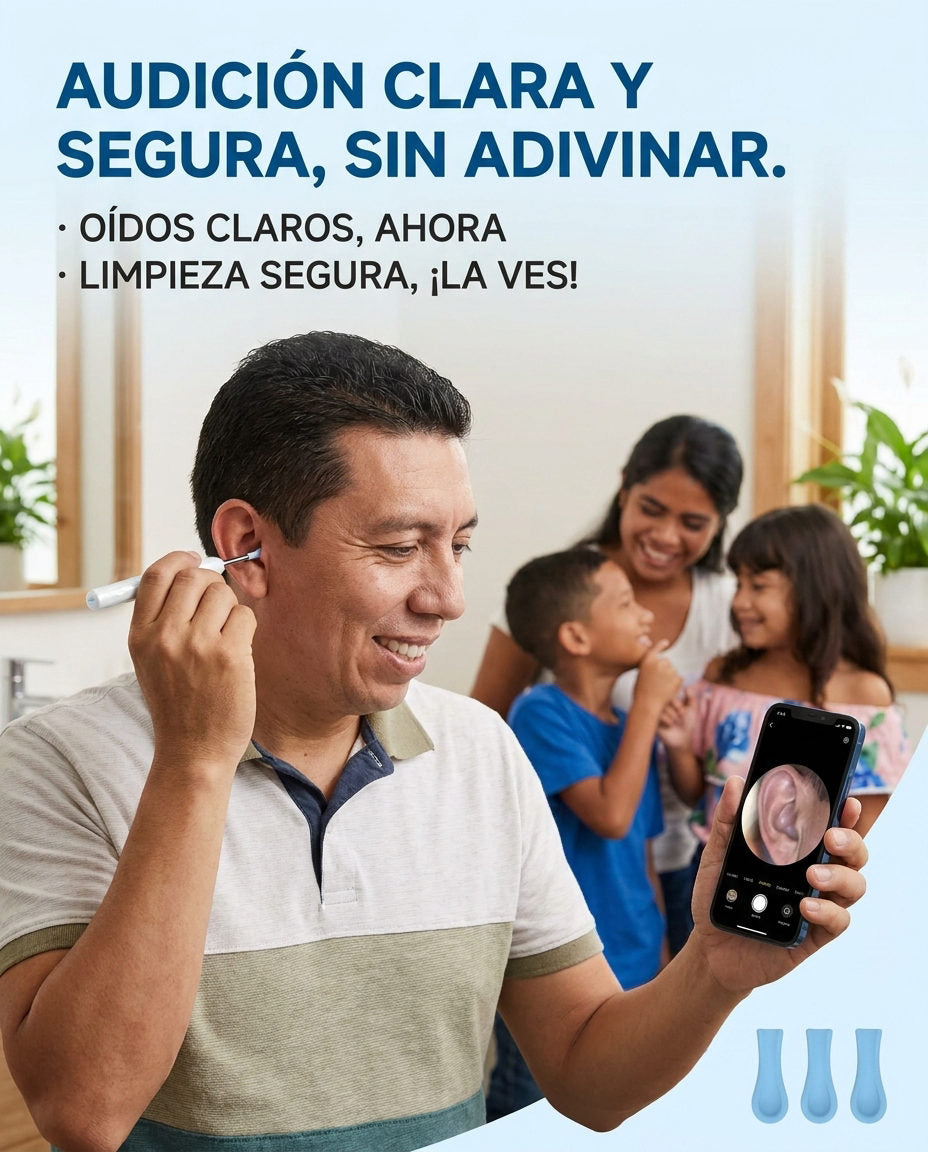 Limpiador de oidos visual — DOLOR Y SOLUCION