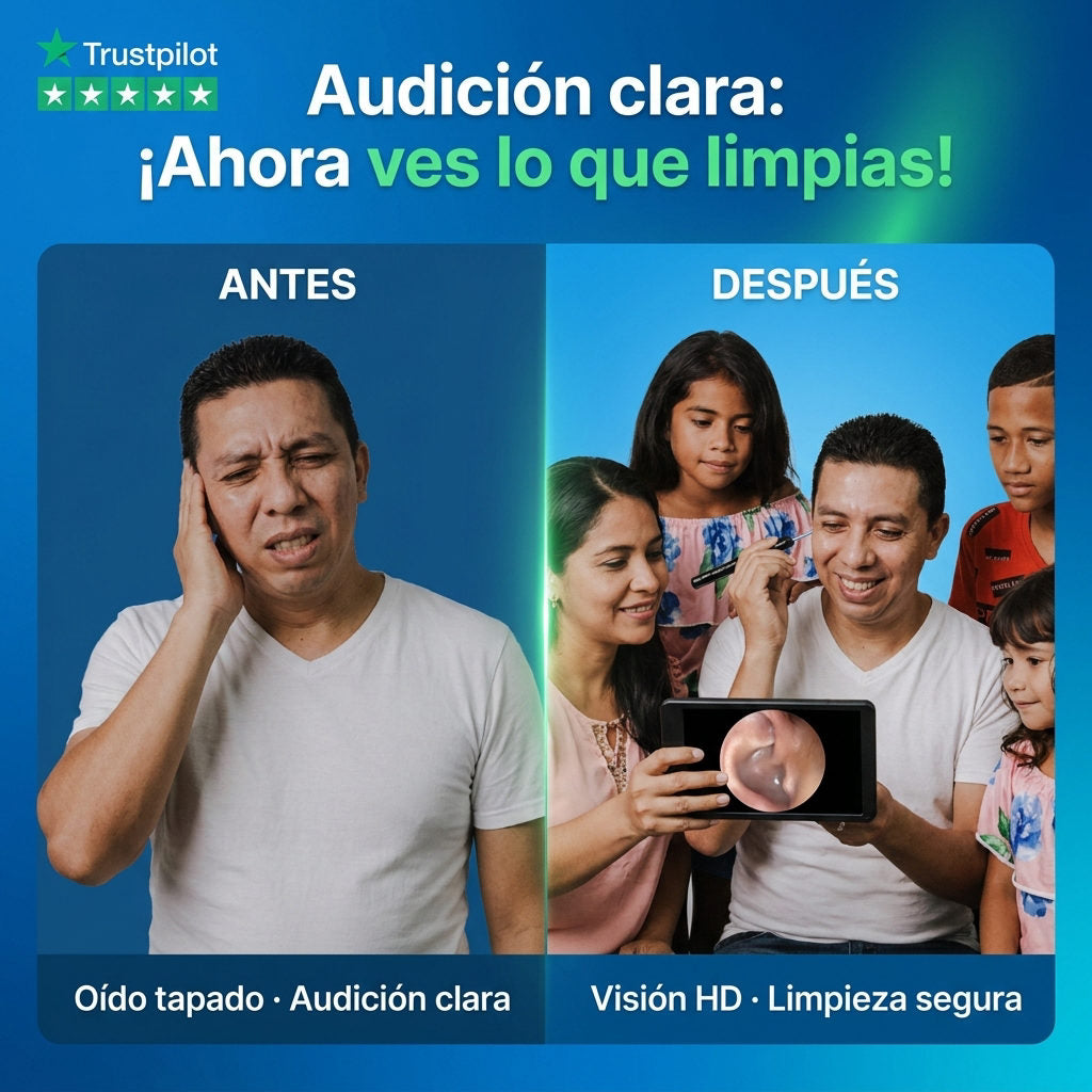 Limpiador de oidos visual — ANTES Y DESPUES