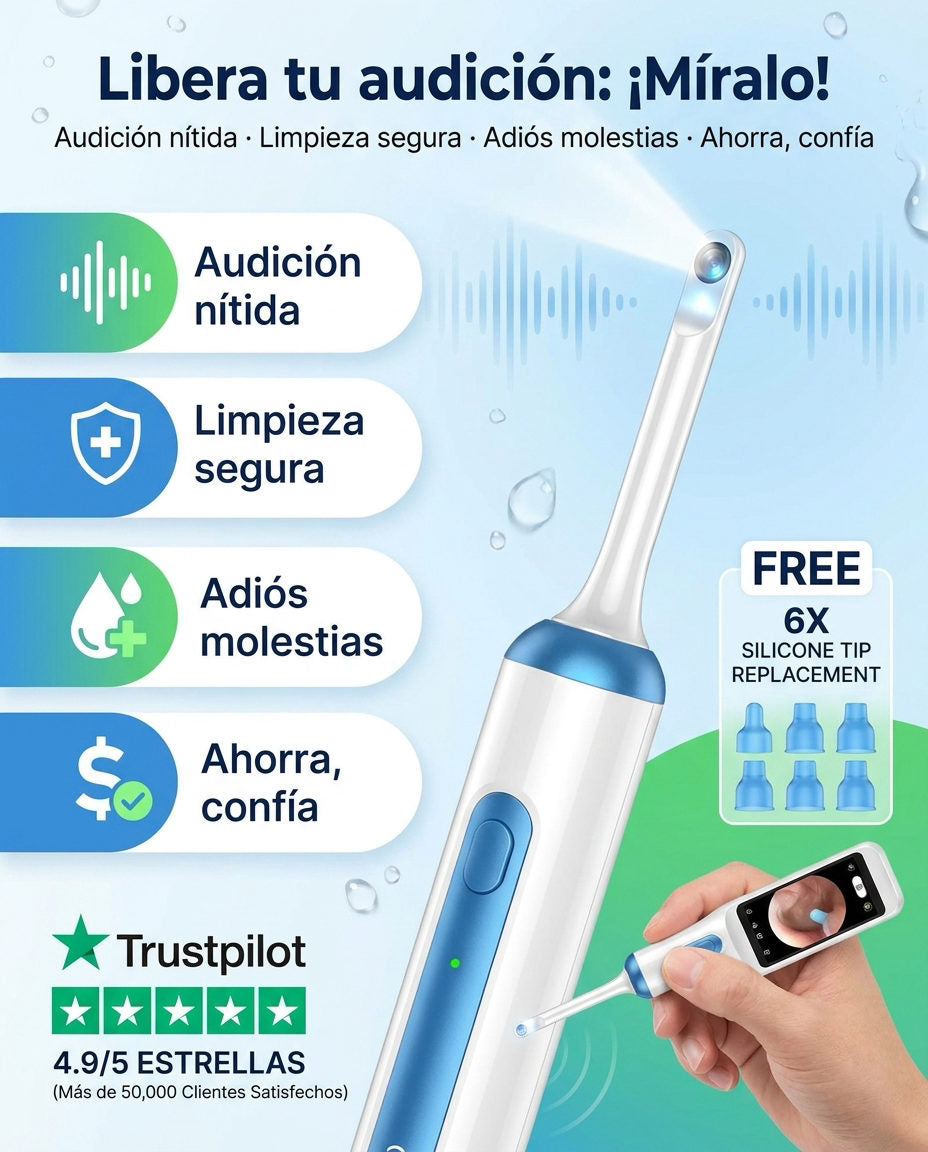 Limpiador de oidos visual — BENEFICIOS