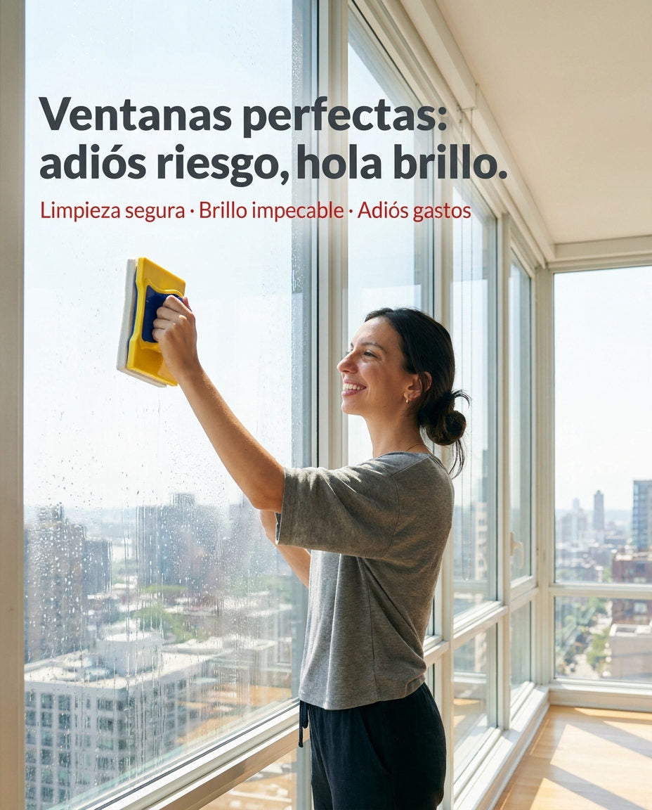 Limpiador de vidrios doble cara — DOLOR Y SOLUCION