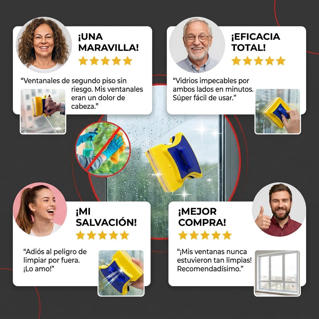 Limpiador de vidrios doble cara — PRUEBA SOCIAL