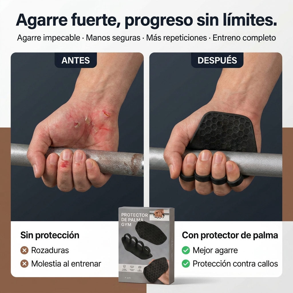 Protector de palma antidelizante GYM — ANTES Y DESPUES