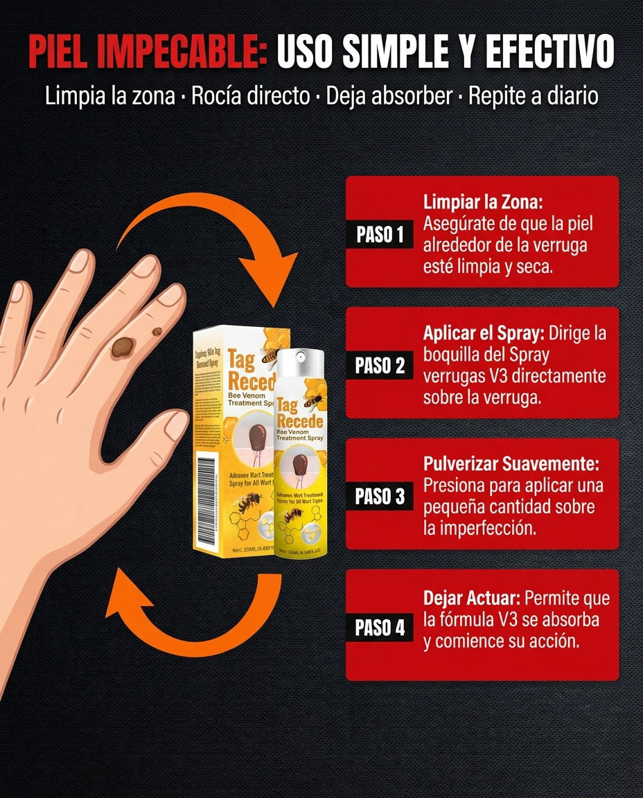 Spray verrugas V3 — GUÍA DE USO PASO A PASO